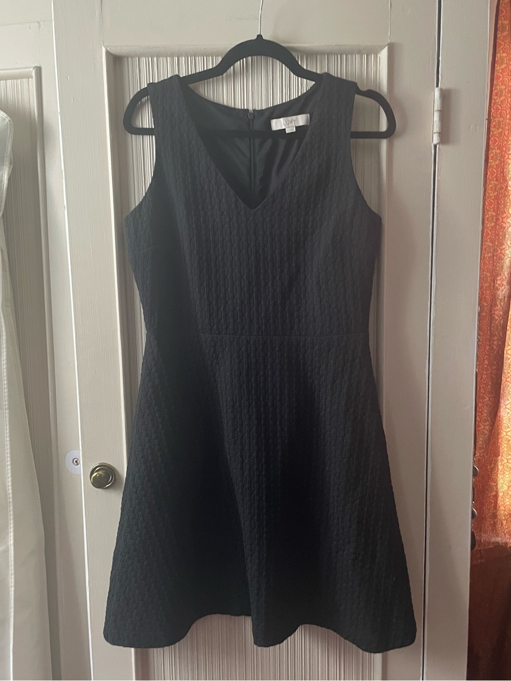 Ann Taylor Loft Classic Sleeveless Black V-Neck A-Line Dress